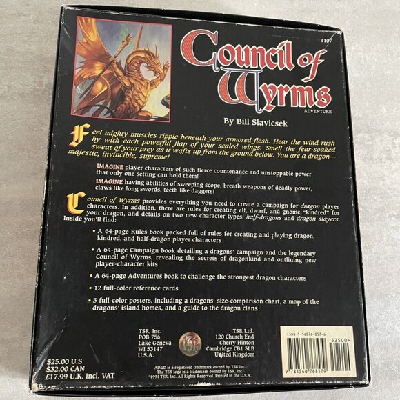 Dungeons & Dragons AD&D 2E 2nd Edition Council of Wyrms box set complete vintage - Picture 6 of 11